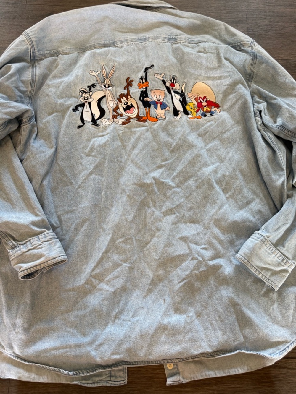 Warner Bros Studio Store Adults XL Light Wash Denim Shirt- vintage